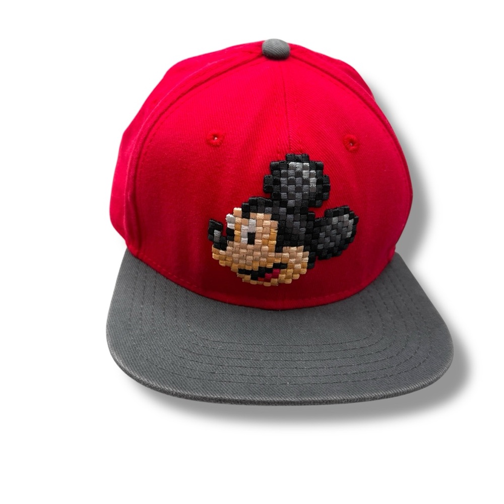 Disney Parks Mickey Mouse Hat Youth Size Embroidered Pixel Autograph Souvenir